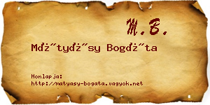 Mátyásy Bogáta névjegykártya